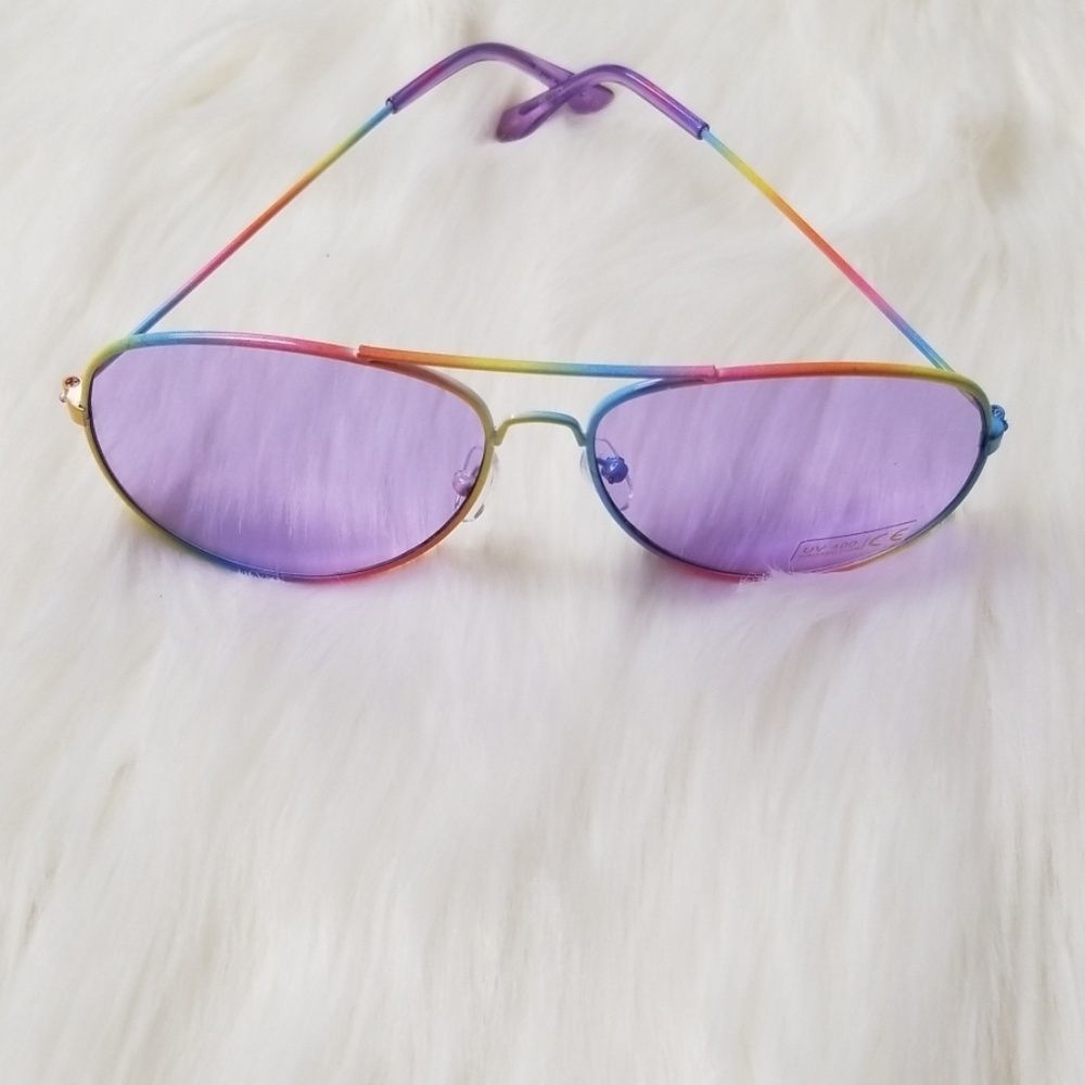 Violet Multi-colored Frame Sunglasses - Picture 3 of 5